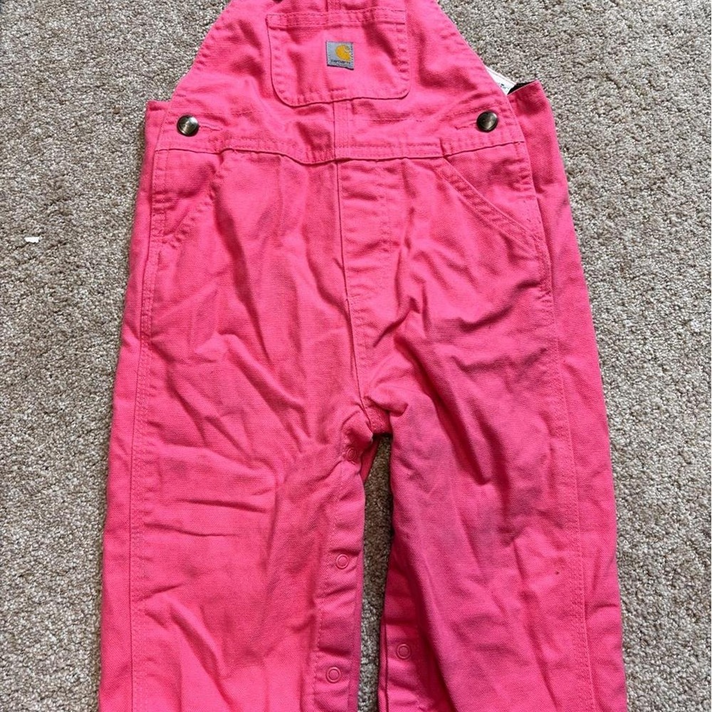 Babygirls Carhartt Fleece Lined Overall Bibs